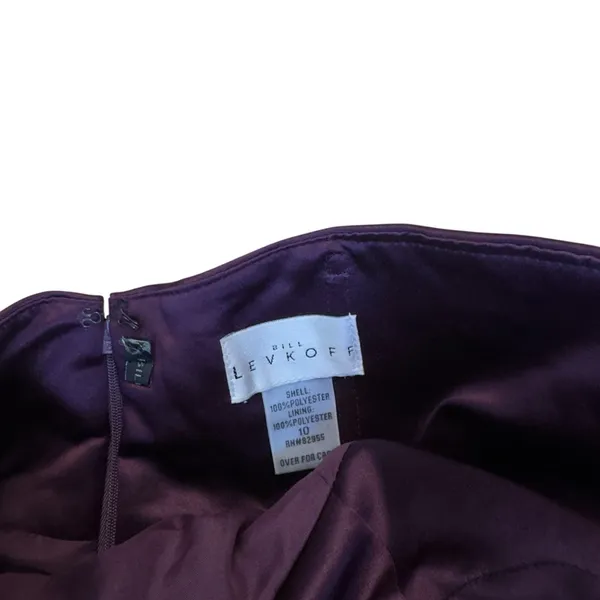 Bill Levkoff Purple Satin Strapless Sweetheart Dress Size 10 Formal Wedding EUC - Image 14
