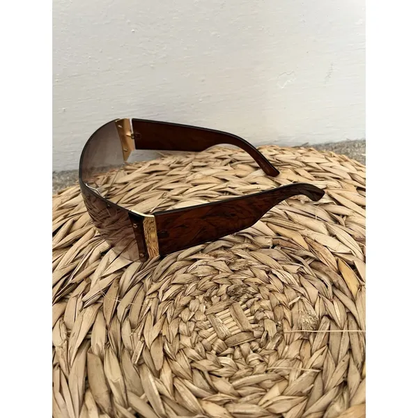 Unbranded Wraparound Sunglasses Purple Rimless Shield Mask Retro 70s Festival - Image 5