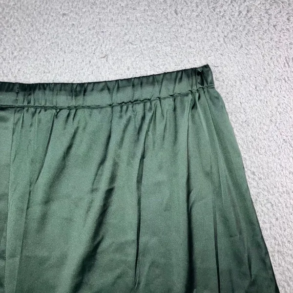 Old Navy Satin Pajama Shorts Womens XXL Green Minimalist Drawstring Sleepwear - Image 13