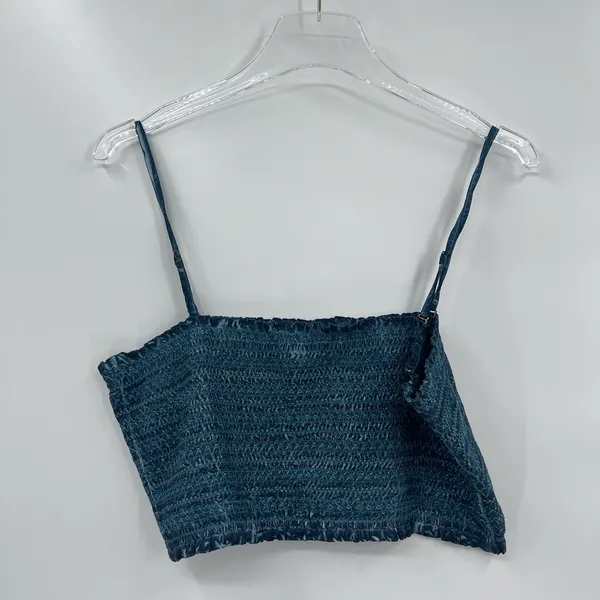 Anthropologie teal smocked bandeau size‎ large - Image 2