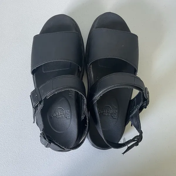 Dr. Martens Voss Hydro Black Leather Sandals Strappy Platform Women's Size 9 - Image 5
