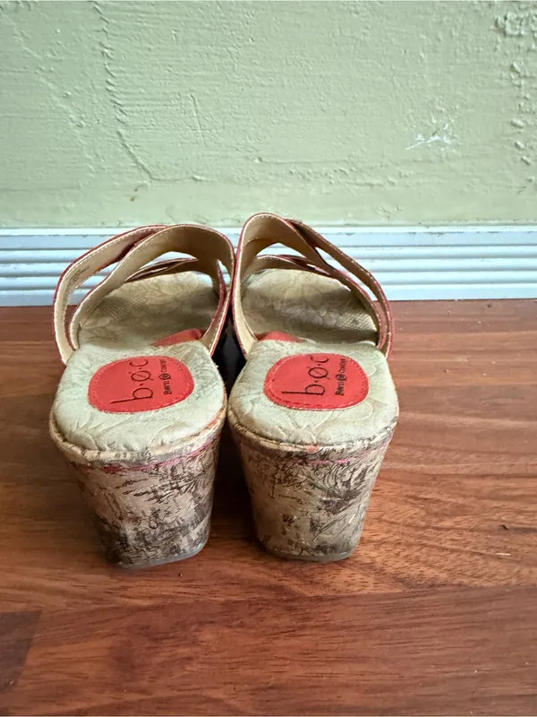 boc Red Pink Cork Wedge Slide Sandals Size 8 - Image 2