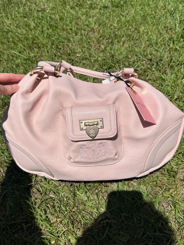 Juicy Couture Blush Pink Satchel Bag Heart Lock Y2K Purse - Image 2
