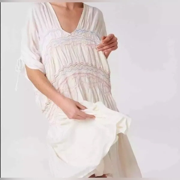 Free People Embroidered dress has peasant-style romantic, vintage-inspired Sz S - Image 13