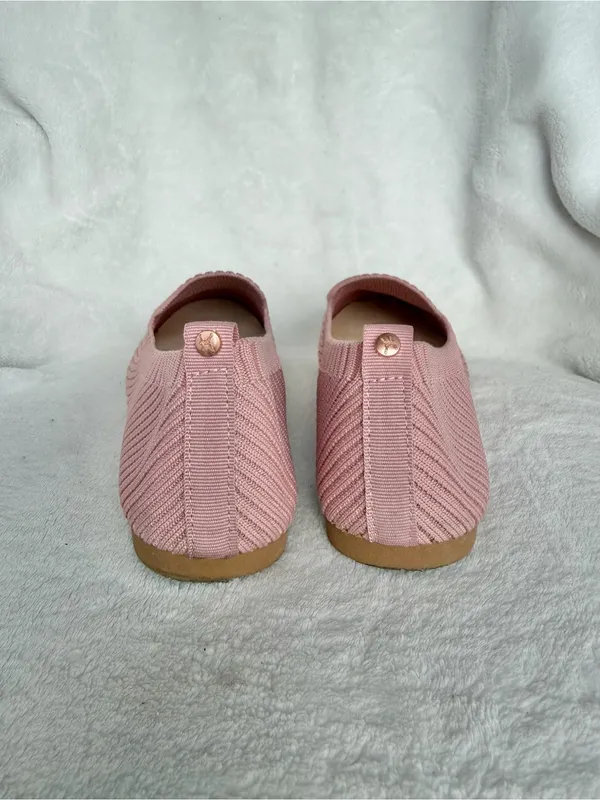 Danskin HOPE Ballet Flats Brown Ribbed Knit Slip On Memory Foam Womens 6 - Image 4