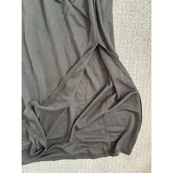 Marc New York Black stretchy Maxi‎ Side Slit Skirt w/ Elastic waist Size M Olive - Image 4