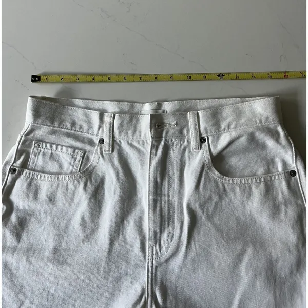 Uniqlo Jeans Women’s 28 White High Rise Denim Shorts - Image 6