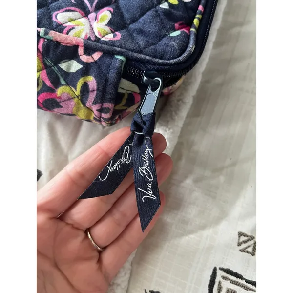 Vera Bradley Floral Quilted Lunch Bag Navy 90s Colorful Office Chic Prep School - Image 6