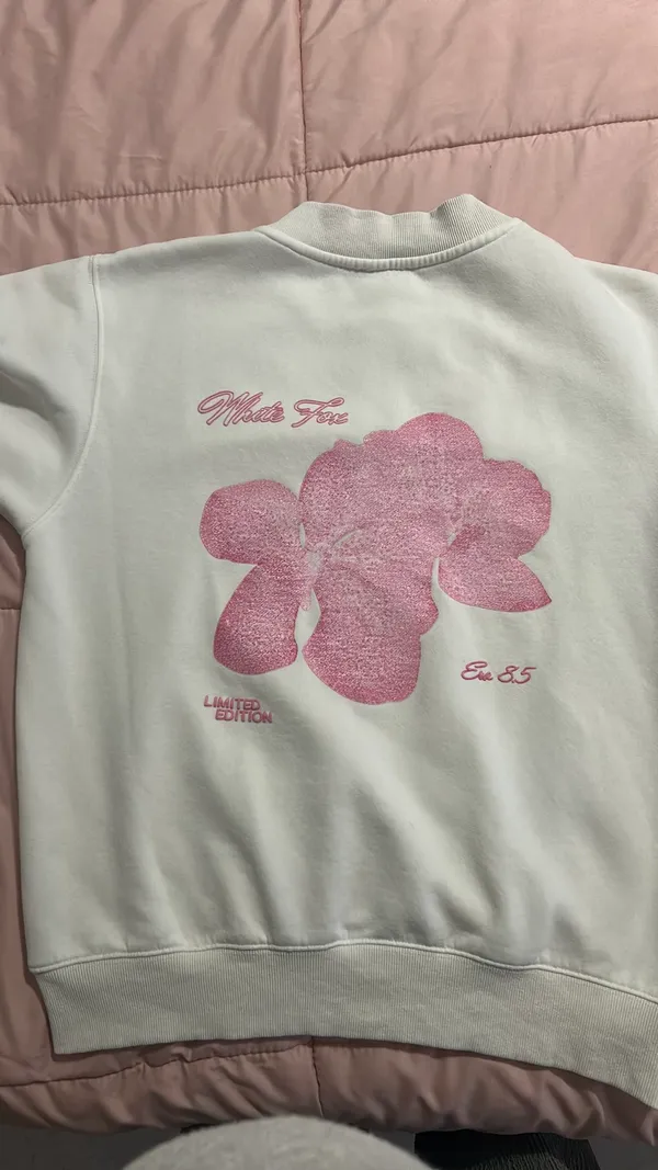 White Fox Boutique pink flower hoodie - Image 4
