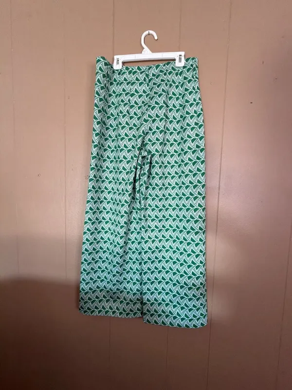 JNY Jones New York Green Geometric Print Wide Leg Pants Size 6 - Image 2