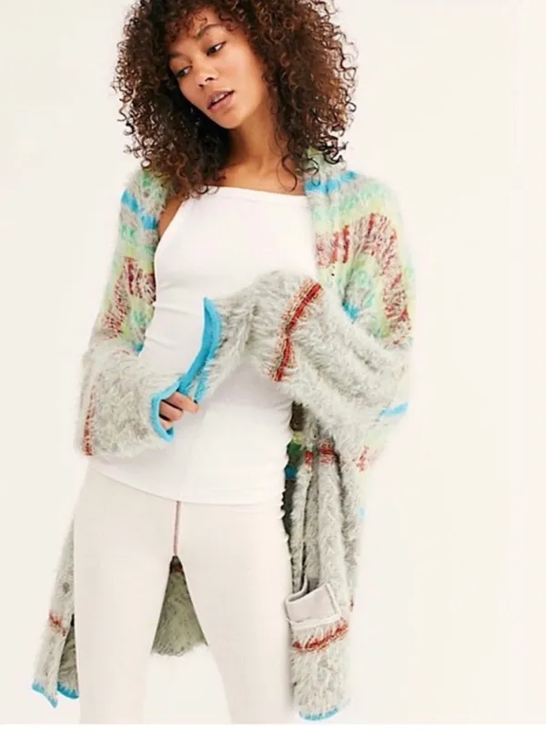 Free People Fair Weather Cardigan Mint Haze Combo XS - Image 3