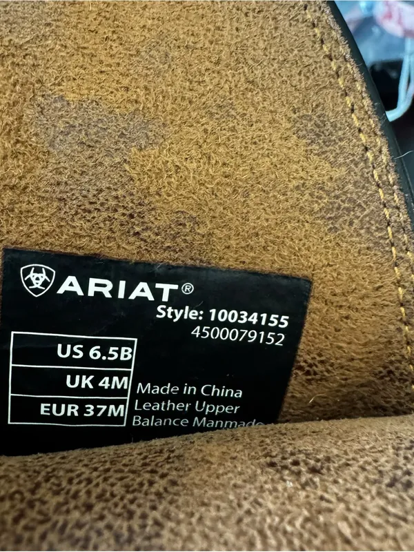Ariat - Heritage Elastic Calf Black Leather Western Boots Size 6.5B - Image 10