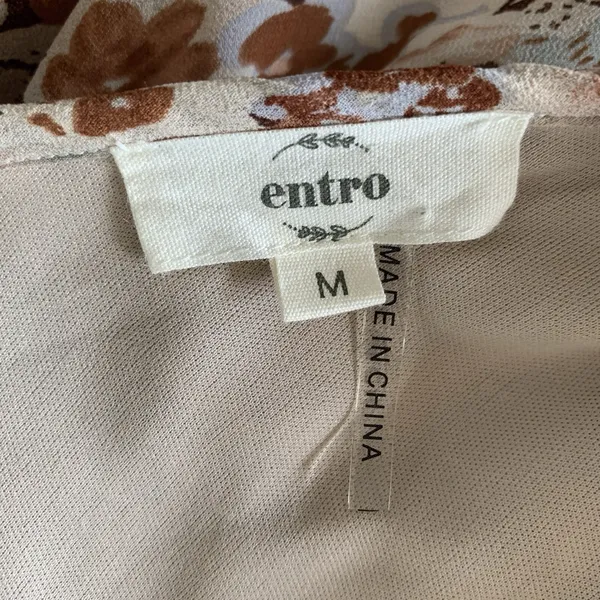 Entro Dress Medium Brown Long Sleeve Boho Festival Cottagecore - Image 6