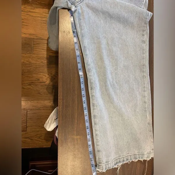 Princess Polly Wide Straight Leg Jeans Size 6 Light Wash - Image 8