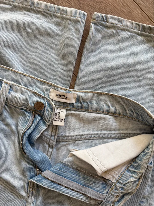 Forever 21 Light Blue High-Rise Straight Jeans - Image 4