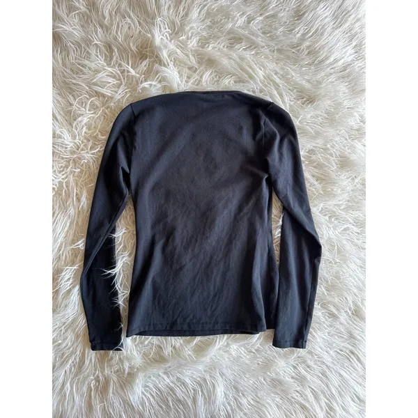 Skims Cotton Jersey Scoop Neck Long Sleeve Top Soot Size Medium - Image 7