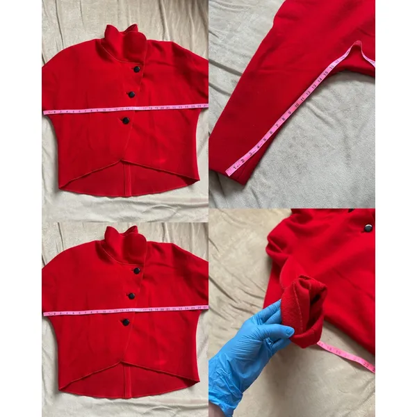 Vintage 60s Merle Red Felted Wool Mod Jacket - Image 3