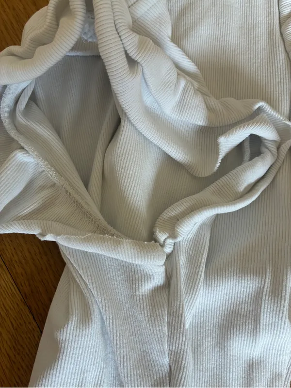 Zara Cream Ruffled Sleeve Ribbed Tank Top Womens Size Small - Image 4