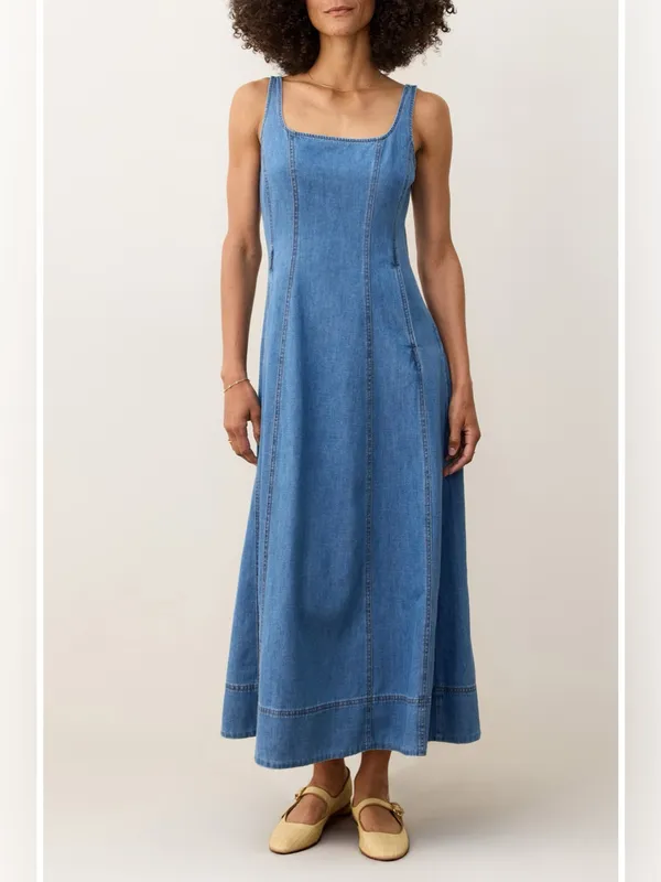 Marine Layer Roan Denim Maxi Dress in size Medium. - Image 2