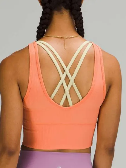 Lululemon Power Pivot Tank *Rib Golden Apricot - Image 5
