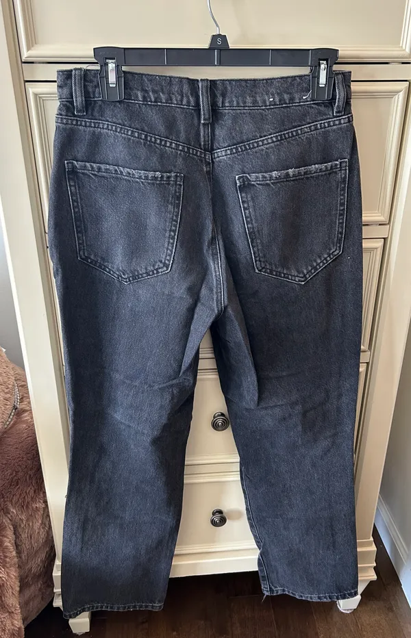 Garage Distressed Black Vintage Straight Leg Jeans - Image 2