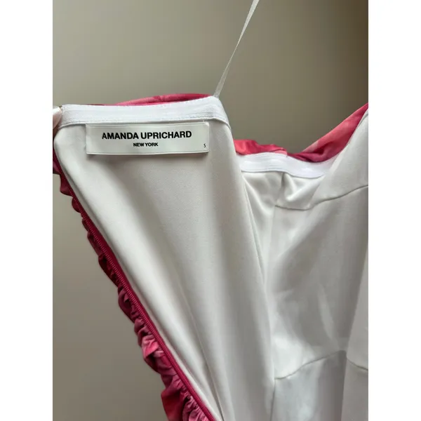 Amanda Uprichard Levi Mini Dress Pink Ruched size Small - Image 7
