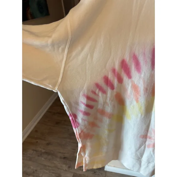 Cabana by Crown & Ivy Women Large Tie Dye Sweeper Sweatshirt Pink Yellow White - Image 7