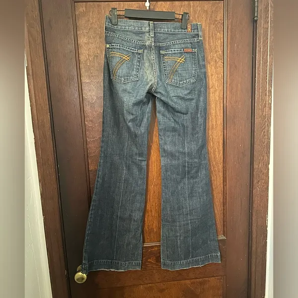 7 For All Mankind Dojo Flare Low Rise Jeans Size 26 - Image 3