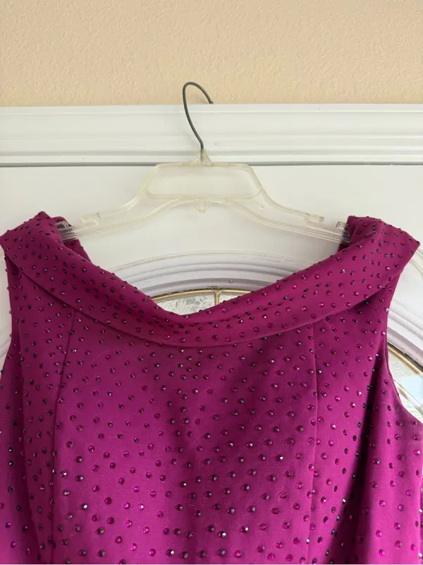 Sherri Hill Off-the-Shoulder Mermaid Gown in Plum Purple - Image 8