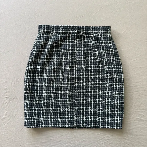 Vintage Paniz New York Plaid Wool Skirt - Image 2