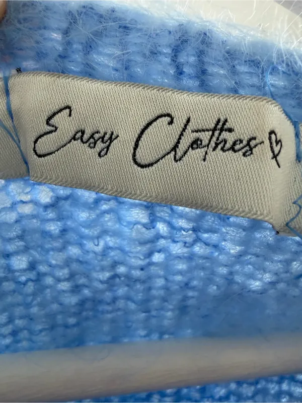 Easy Clothes Blue Kid Mohair Blend Fuzzy Sweater Self Love Club - Image 6