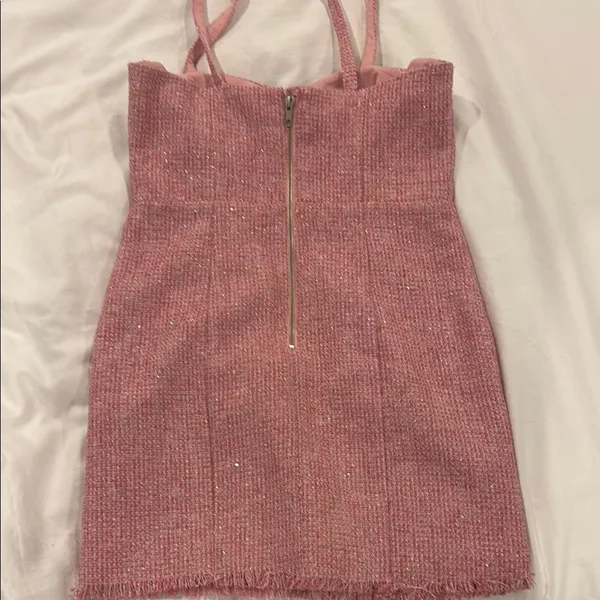 Pink Lovers and Friends Tawnie Tweed Mini Dress Size S - Image 3