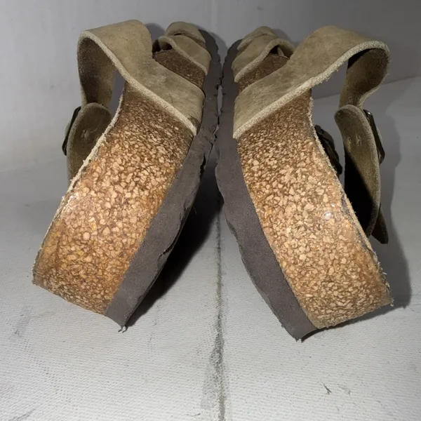 Birkenstock Franca Tan Leather Crisscross Strappy Slides Sandals Size EU 38 N - Image 13