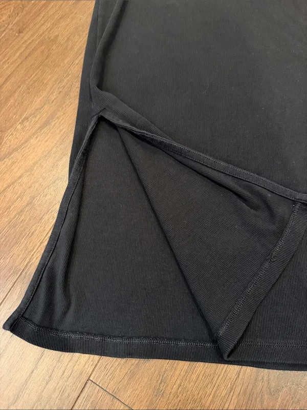 Old Navy Black Ribbed Tank Midi Dress Size Small - C27-171 - Image 3