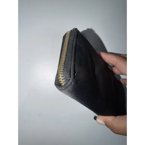 Kate Spade Black Nylon Zip Around Wallet Handbag Purse - Leather Zipper Pull‎ P - Image 7