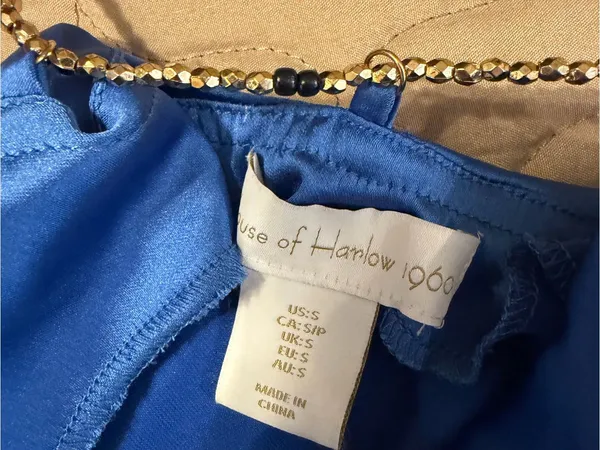 Satin Cobalt Blue Maxi Slip Dress with Chain Straps - Image 7