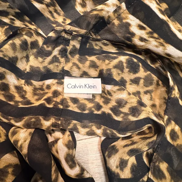 Calvin Klein Infinity Scarf‎ Leopard Print Black Gold Cheetah Zebra Stripes - Image 3