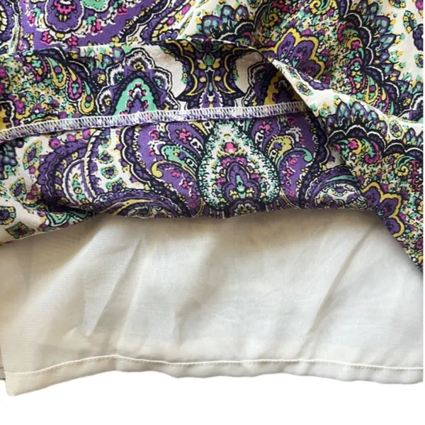 J.Crew 100% silk paisley print slip dress purple multi Coquette Fairy SIZE 2 - Image 8