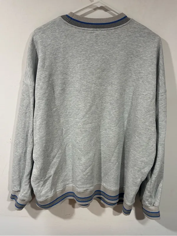 Lululemon Perfectly Oversized Ringer Crew Heathered Core Ultra Light Grey / Pool - Image 4