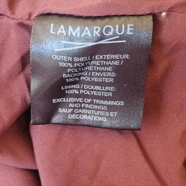 Lamarque Women's Mahogany Brown Dani Moto Jacket Large Cropped Belted Fall - Image 7