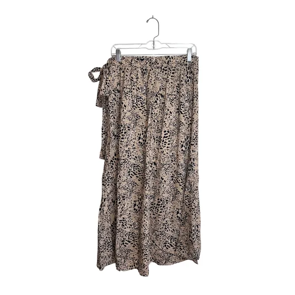 Maurices Animal Print High Rise Faux Wrap Midi Skirt Tan Black - Image 7