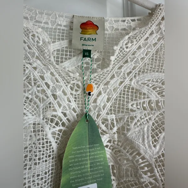 Farm‎ Rio Guipire Lace Blouse Off White Size XS NWT - Image 9