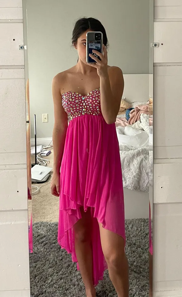 David's Bridal Pink Homecoming / Formal Dress - Image 3