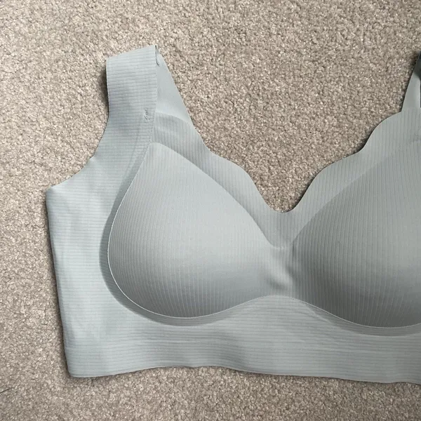 Wireless Full Coverage Bra Supportive Comfort Spandex Light Blue Size 3XL - Image 4
