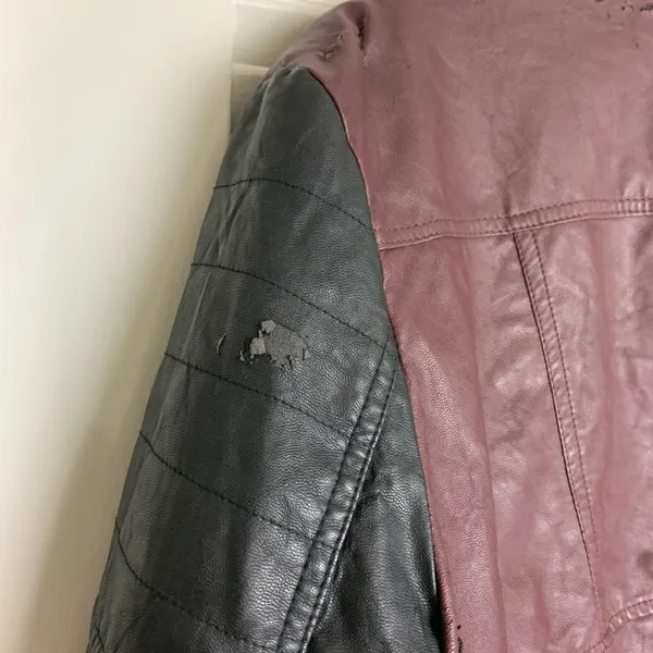 LG B Bernardo Collection Burgundy moto Jacket - Image 3