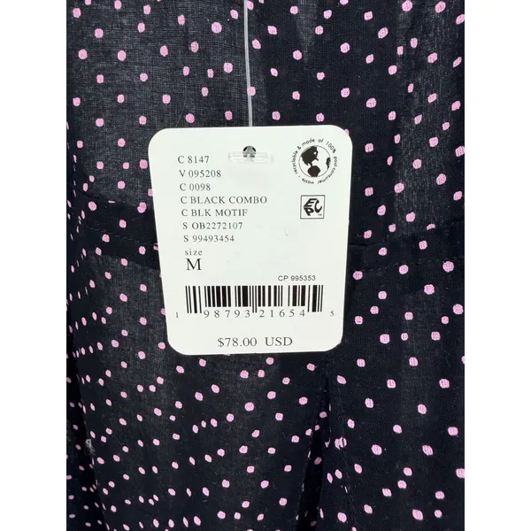 Intimately Free People Black Pink Polka Dot Sheer Slip Dress M NWT Babydoll Boho - Image 4