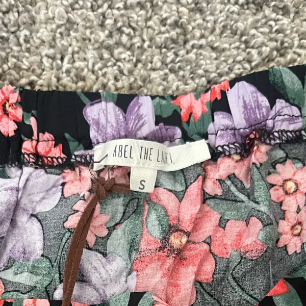 NWT Abel the Label Anthropologie Black & Multi Flower Floral Flowy Maxi Skirt S - Image 7