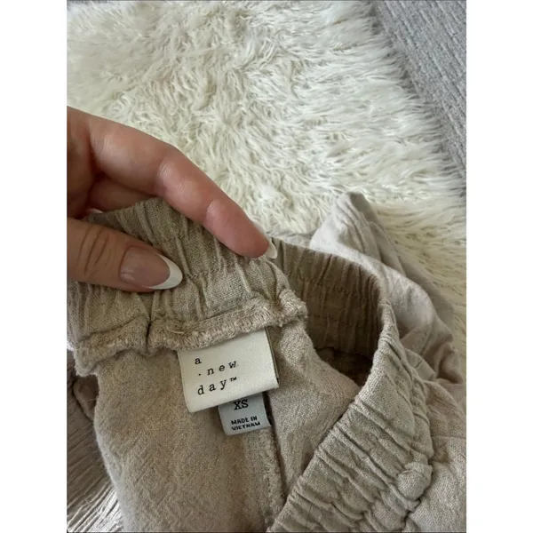 A New Day High-Rise Wide Leg Linen Pull-On Pants Beige - Image 5
