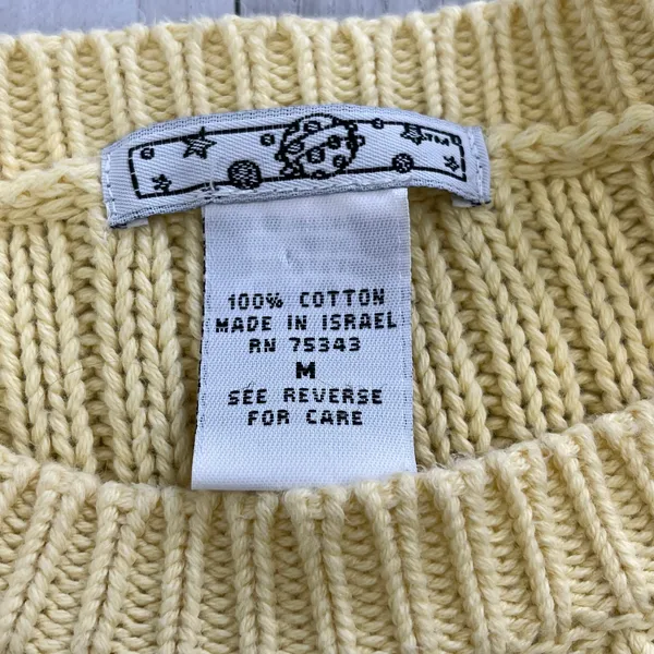 TJ Maxx Yellow Long Sleeve Cable Knit Pullover Bright Warm Colorful Sweater - Image 4