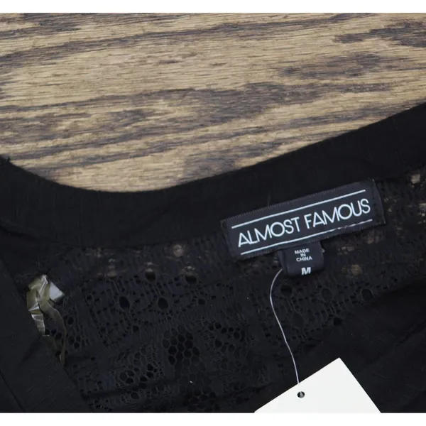 NWT Almost Famous Juniors Cap-Sleeve High-Low Utility Tunic Black M - Image 5